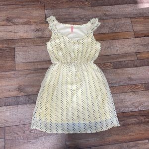 Yellow and Gray Polka dot “Prevett” Mini Dress. Size Small. Women’s.